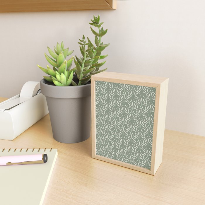 Boho Sage Green Pattern Mini Art Print Gallery Image 2