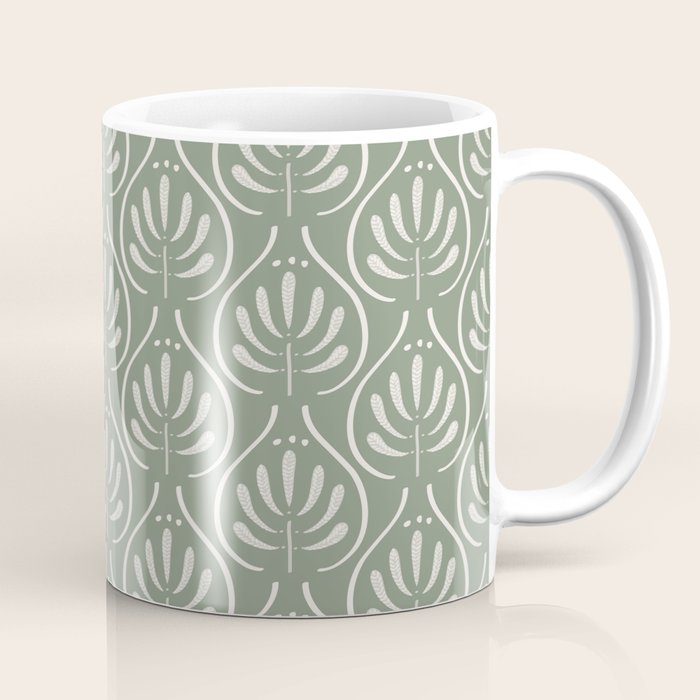 Boho Sage Green Pattern Coffee Mug Gallery Image 1