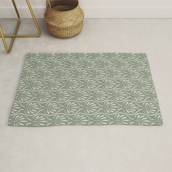 Boho Sage Green Pattern Rug Gallery Image 1