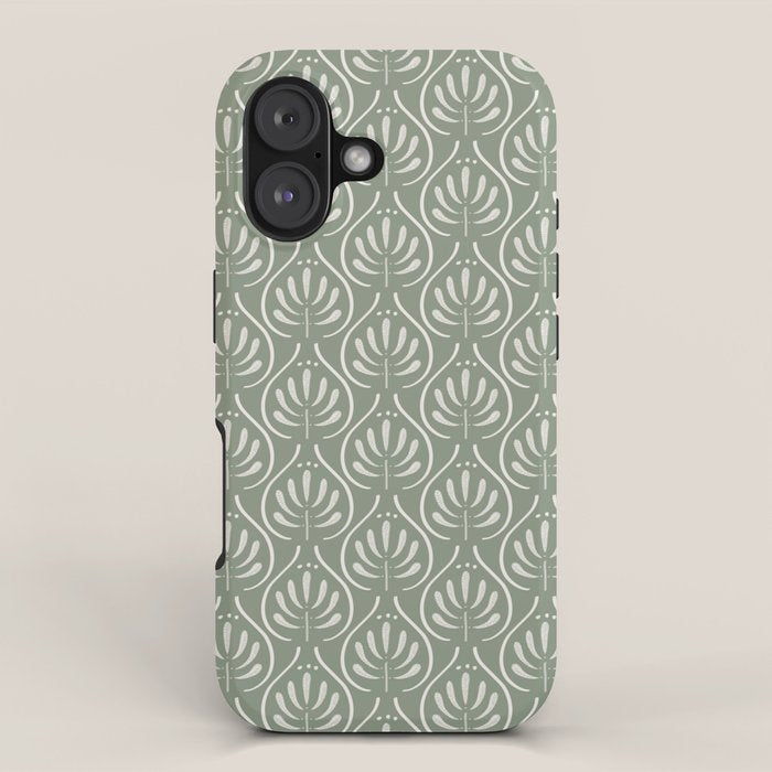 Boho Sage Green Pattern iPhone Case Gallery Image 1