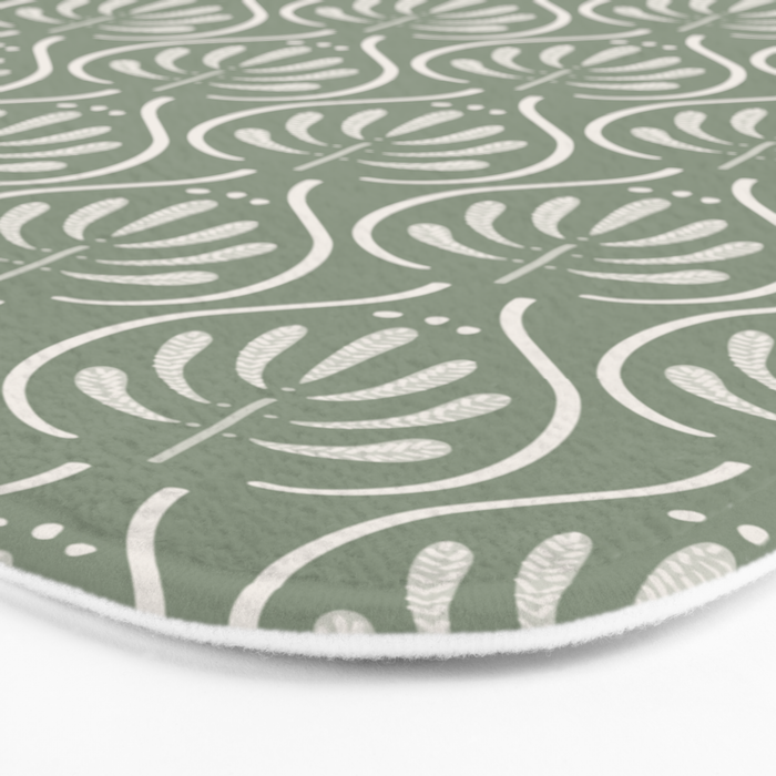 Boho Sage Green Pattern Bath Mat Gallery Image 3