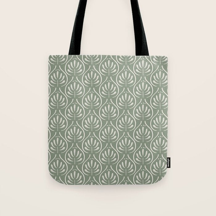 Boho Sage Green Pattern Tote Bag Gallery Image 1