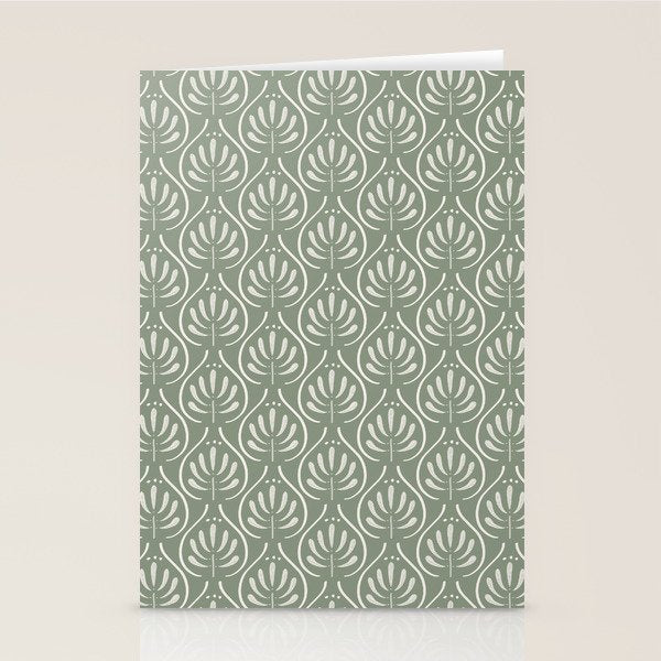 Boho Sage Green Pattern Stationery Card Gallery Image 2