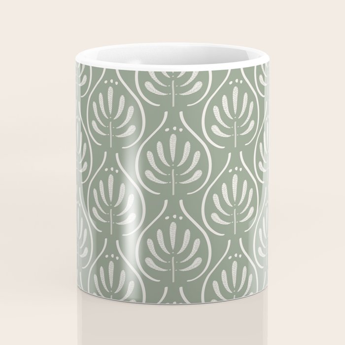 Boho Sage Green Pattern Coffee Mug Gallery Image 4