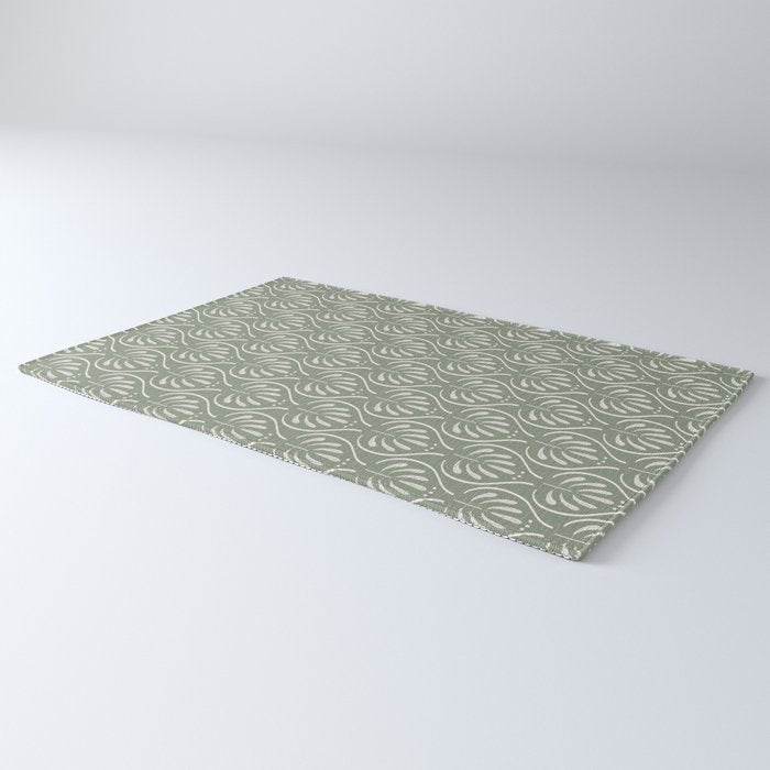 Boho Sage Green Pattern Rug Gallery Image 3