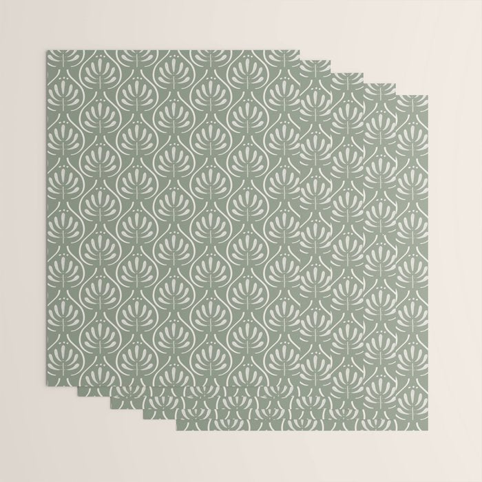 Boho Sage Green Pattern Wrapping Paper Gallery Image 3