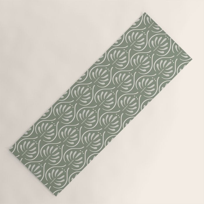 Boho Sage Green Pattern Yoga Mat Gallery Image 1