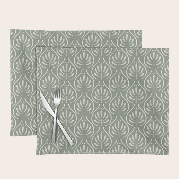 Boho Sage Green Pattern Placemat Gallery Image 1