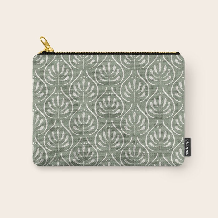 Boho Sage Green Pattern Carry All Pouch Gallery Image 1