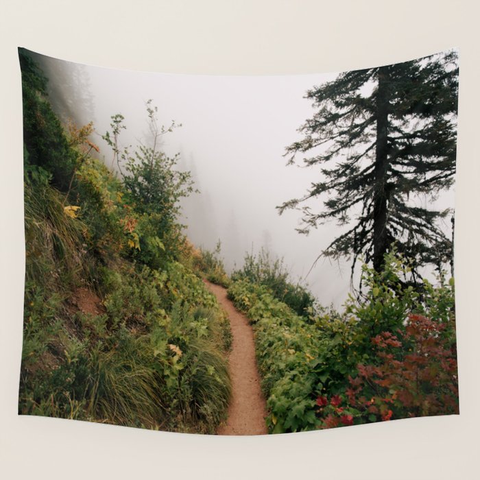 Misty Forest Path Wall Tapestry Gallery Image 4