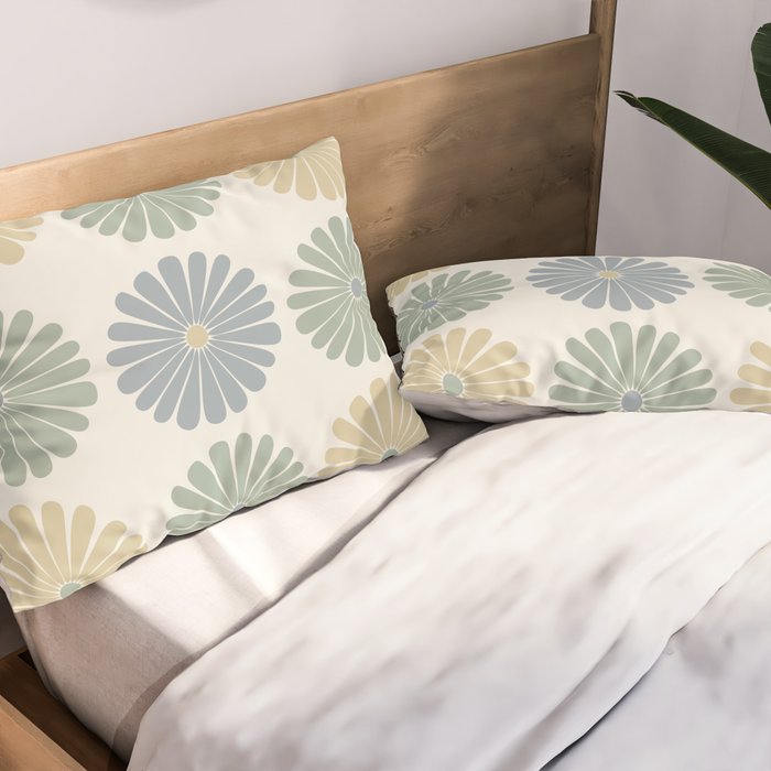 Retro Summer Daisies II Pillow Sham Gallery Image 2