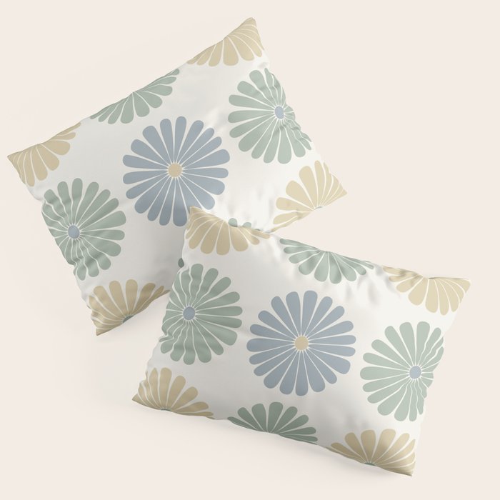 Retro Summer Daisies II Pillow Sham Gallery Image 3