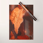 Cymon and Iphigenia, sleeping beauty female portrait painting by Frederic Leighton Wrapping Paper Gallery Image 1