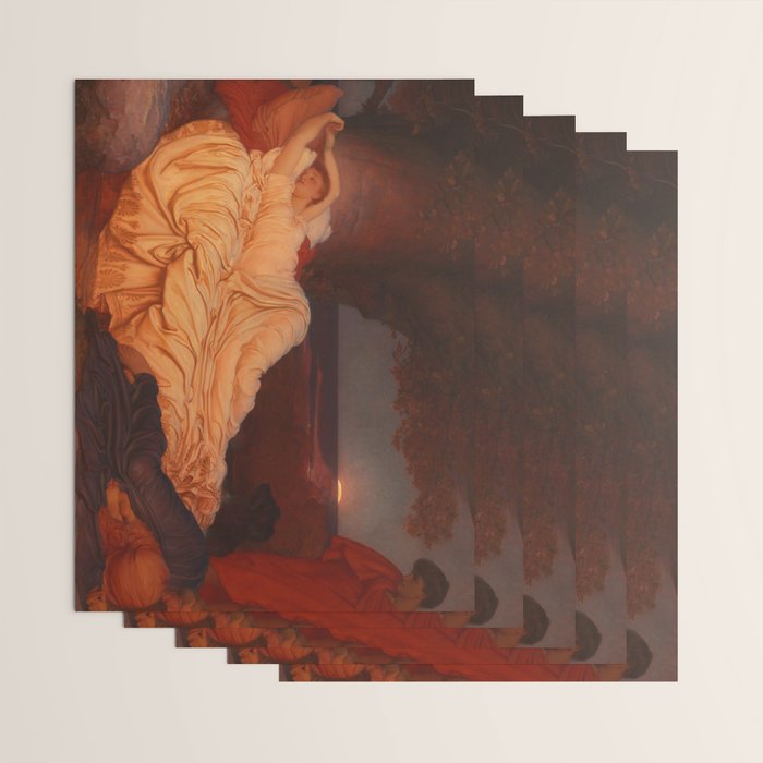 Cymon and Iphigenia, sleeping beauty female portrait painting by Frederic Leighton Wrapping Paper Gallery Image 3