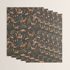 Fall Forest Impression With Wild Animals Moody Brown Wrapping Paper Gallery Image 3
