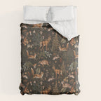 Fall Forest Impression With Wild Animals Moody Brown Duvet Cover Gallery Image 6