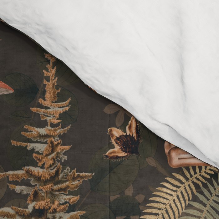 Fall Forest Impression With Wild Animals Moody Brown Comforter Gallery Image 4