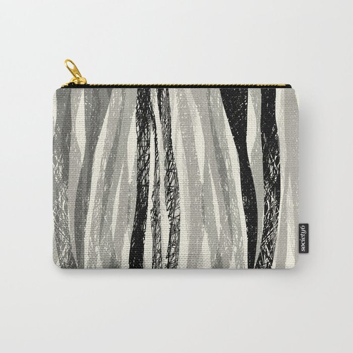 Wildlife Safari animal print black and white Carry All Pouch Gallery Image 1