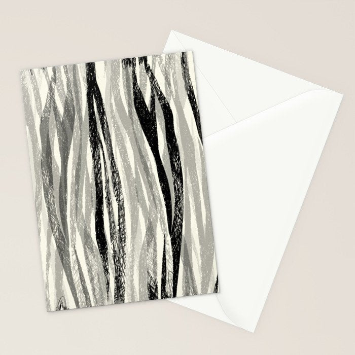 Wildlife Safari animal print black and white Stationery Card Gallery Image 2