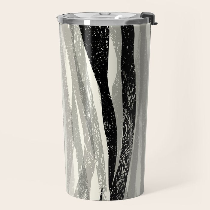 Wildlife Safari animal print black and white Travel Mug Gallery Image 2