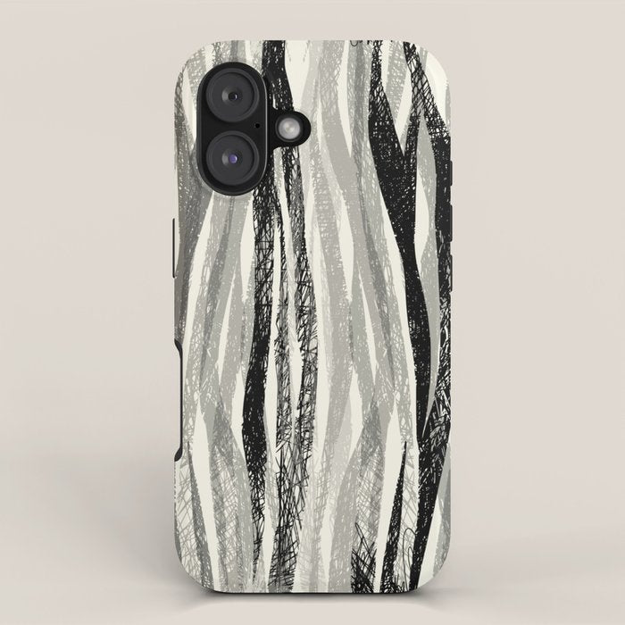 Wildlife Safari animal print black and white iPhone Case Gallery Image 1
