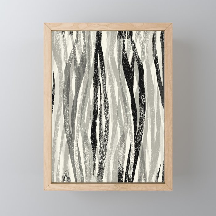 Wildlife Safari animal print black and white Mini Art Print Gallery Image 1