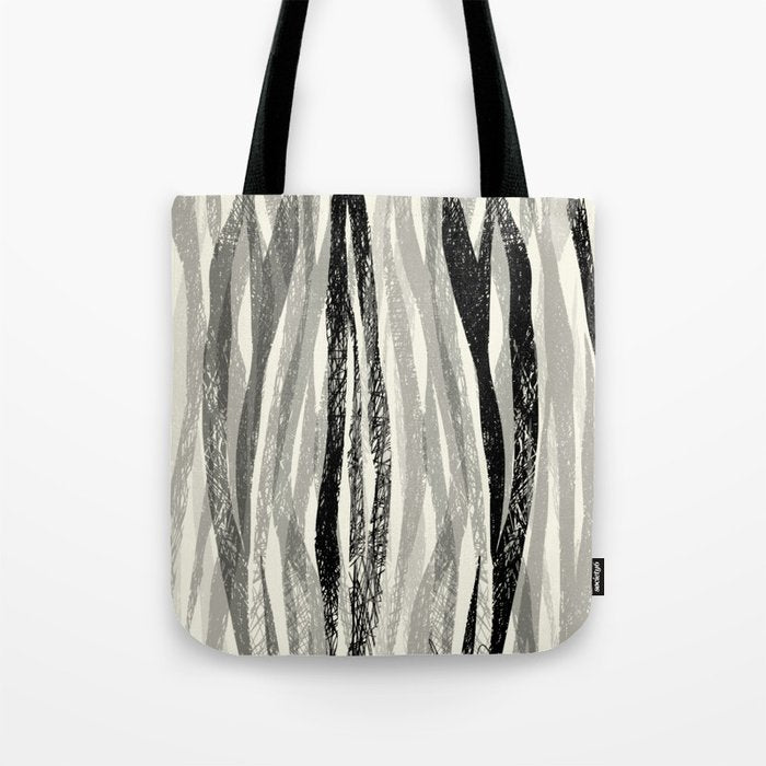 Wildlife Safari animal print black and white Tote Bag Gallery Image 1