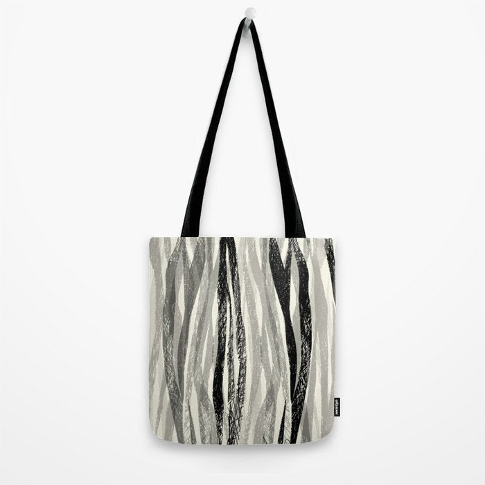 Wildlife Safari animal print black and white Tote Bag Gallery Image 2
