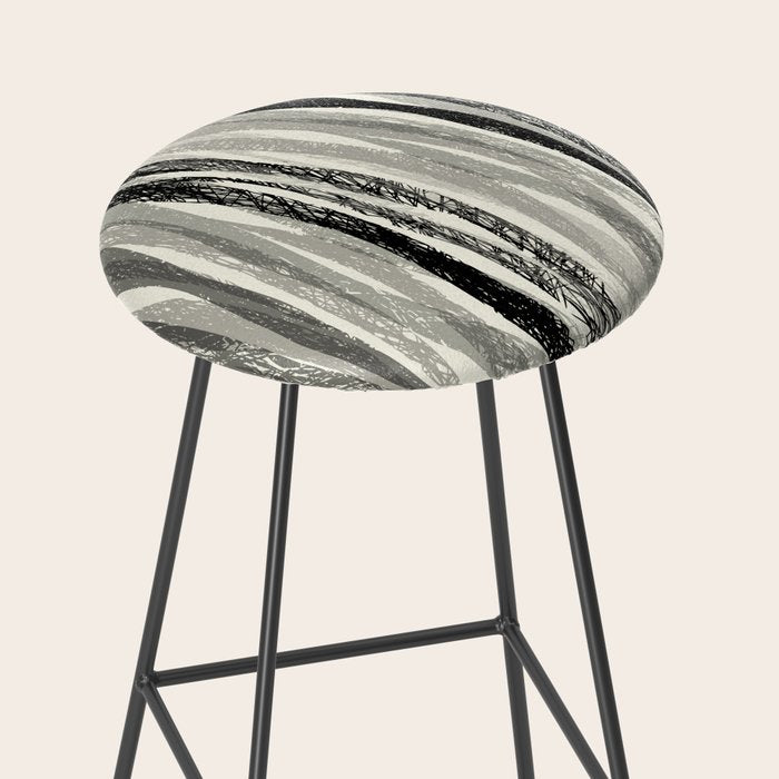 Wildlife Safari animal print black and white Stool Gallery Image 2
