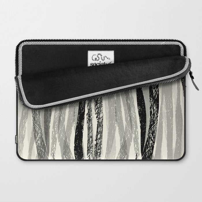 Wildlife Safari animal print black and white Laptop Sleeve Gallery Image 2