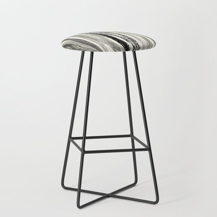 Wildlife Safari animal print black and white Stool Gallery Image 1
