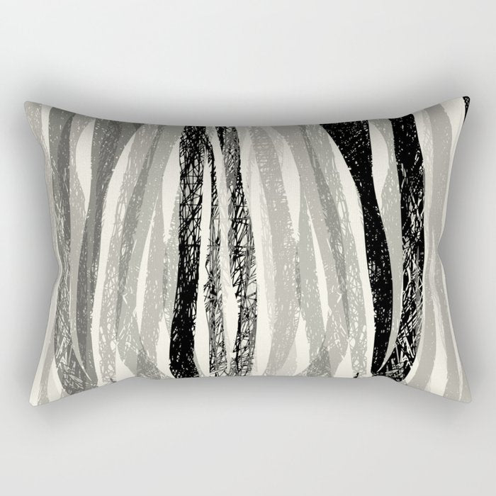 Wildlife Safari animal print black and white Rectangular Pillow Gallery Image 2