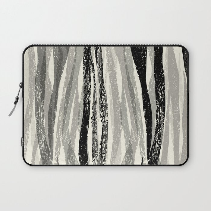 Wildlife Safari animal print black and white Laptop Sleeve Gallery Image 1