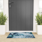 Blue Hour Tropical Retreat Palm Jungle Blue Welcome Mat Gallery Image 3