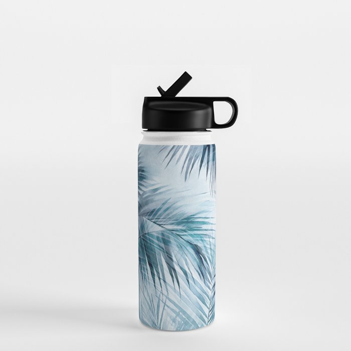 Blue Hour Tropical Retreat Palm Jungle Blue Water Bottle Gallery Image 1
