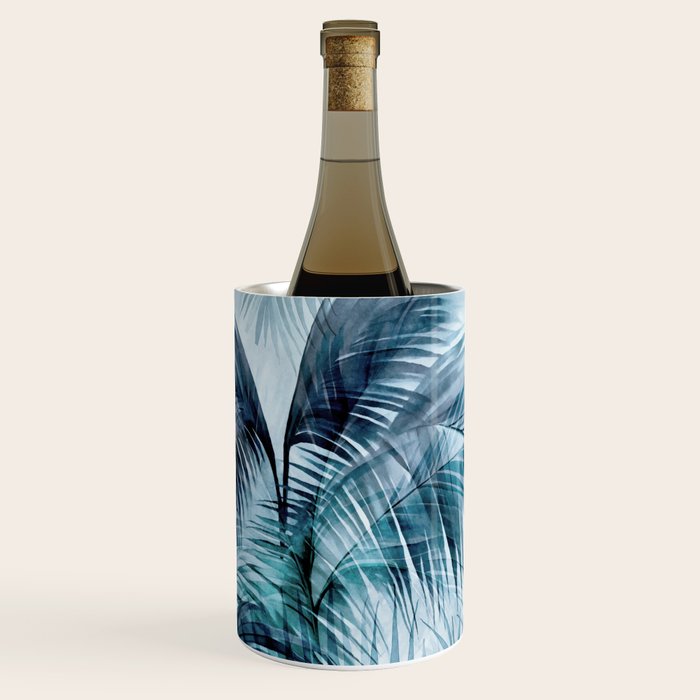Blue Hour Tropical Retreat Palm Jungle Blue Wine Chiller Gallery Image 2