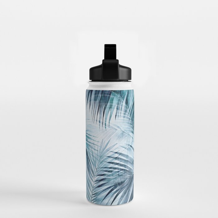 Blue Hour Tropical Retreat Palm Jungle Blue Water Bottle Gallery Image 2