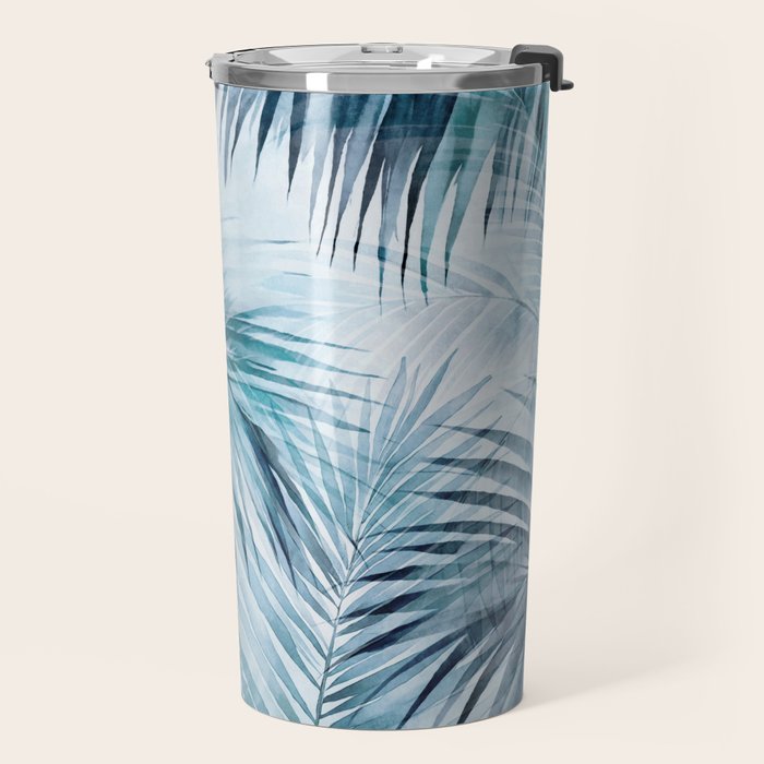 Blue Hour Tropical Retreat Palm Jungle Blue Travel Mug Gallery Image 2