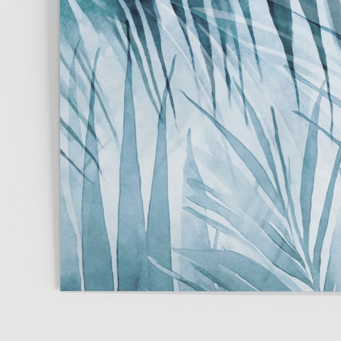 Blue Hour Tropical Retreat Palm Jungle Blue Poster Gallery Image 3