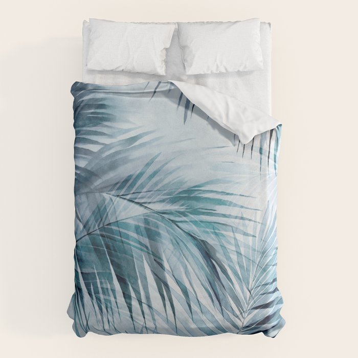Blue Hour Tropical Retreat Palm Jungle Blue Duvet Cover Gallery Image 1