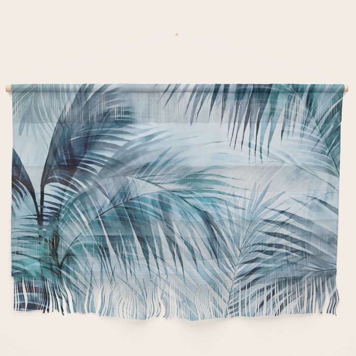 Blue Hour Tropical Retreat Palm Jungle Blue Wall Hanging Gallery Image 1