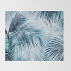 Blue Hour Tropical Retreat Palm Jungle Blue Throw Blanket Gallery Image 2