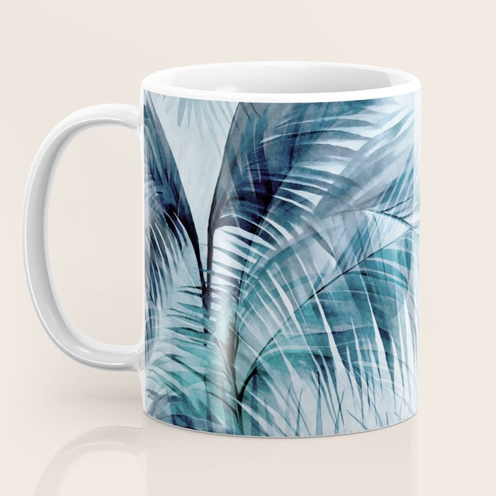 Blue Hour Tropical Retreat Palm Jungle Blue Coffee Mug Gallery Image 3