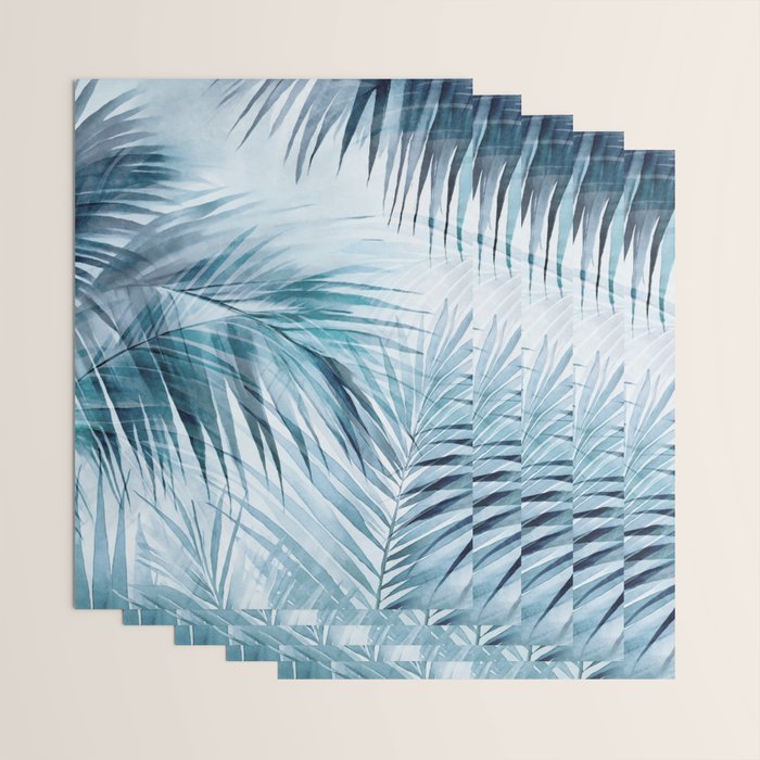 Blue Hour Tropical Retreat Palm Jungle Blue Wrapping Paper Gallery Image 3