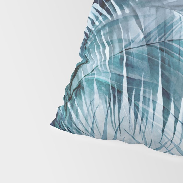 Blue Hour Tropical Retreat Palm Jungle Blue Pillow Sham Gallery Image 4