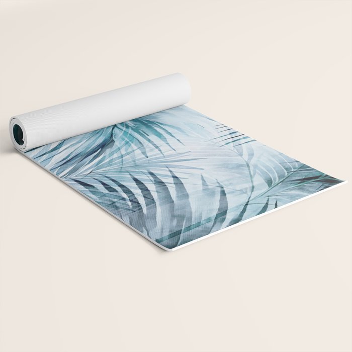 Blue Hour Tropical Retreat Palm Jungle Blue Yoga Mat Gallery Image 2