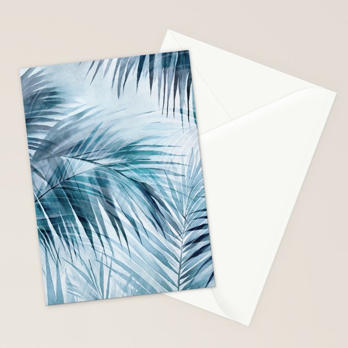 Blue Hour Tropical Retreat Palm Jungle Blue Stationery Card Gallery Image 2