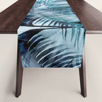 Blue Hour Tropical Retreat Palm Jungle Blue Table Runner Gallery Image 1