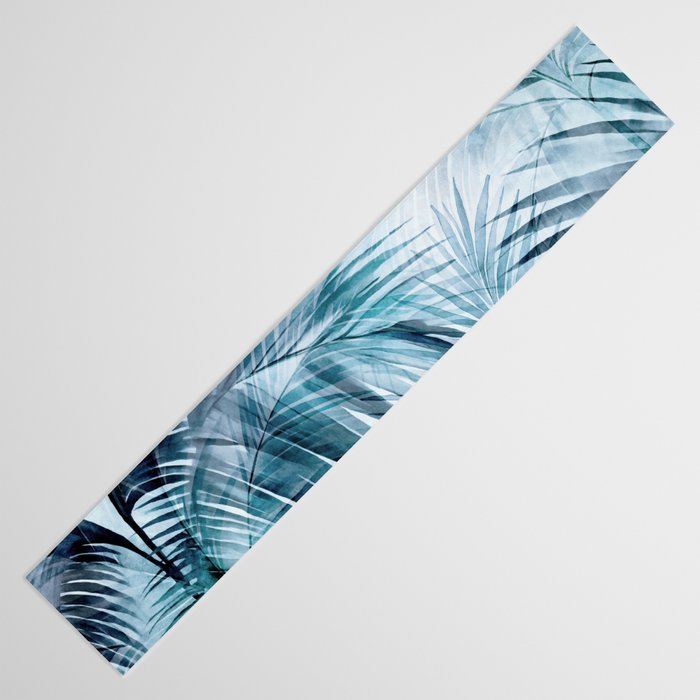Blue Hour Tropical Retreat Palm Jungle Blue Table Runner Gallery Image 3