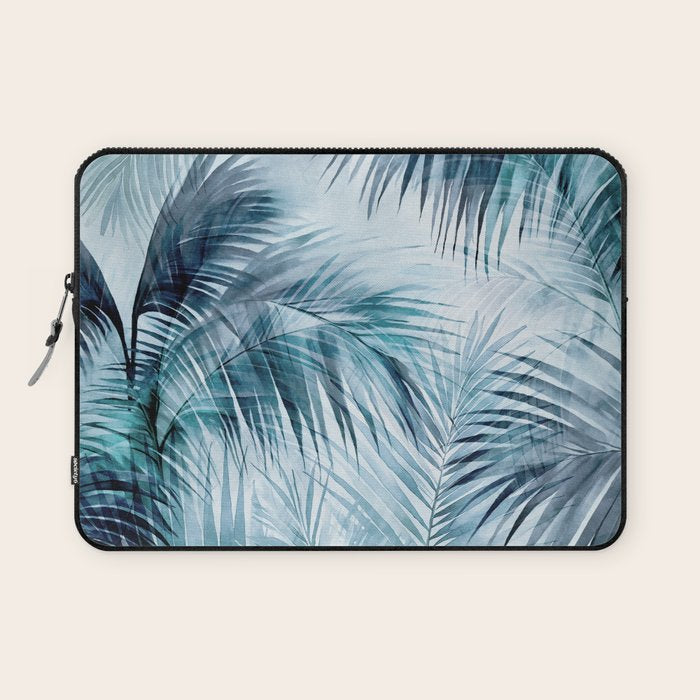Blue Hour Tropical Retreat Palm Jungle Blue Laptop Sleeve Gallery Image 1